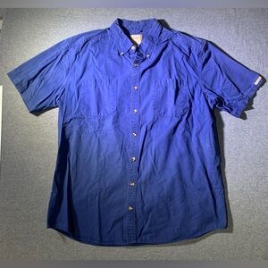 Workwear Button Up Shirt Men's XLT C.E. Schmidt Blue Short Sleeve